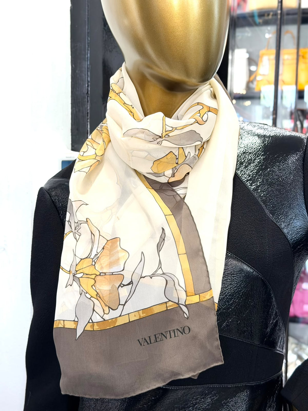 VALENTINO GARAVANI FLORAL PRINT SILK SCARF