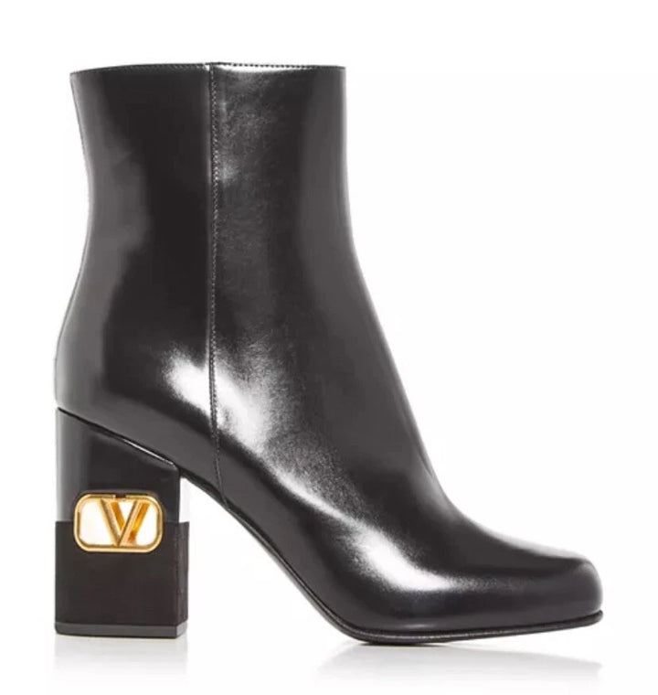 VALENTINO GARAVANI HERITAGE CALFSKIN VLOGO ANKLE BOOTS