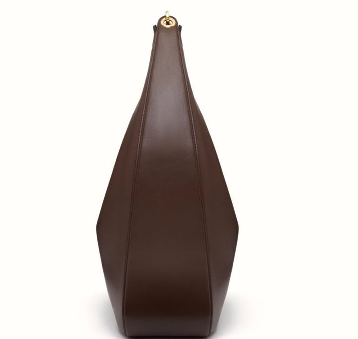 VALENTINO GARAVANI LARGE VLOGO MOON LEATHER HOBO BAG