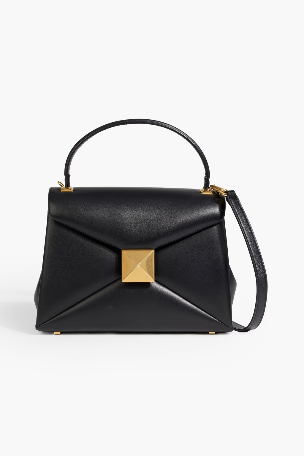 VALENTINO SMALL ROMAN ONE STUD NAPPA LEATHER FLAP BAG