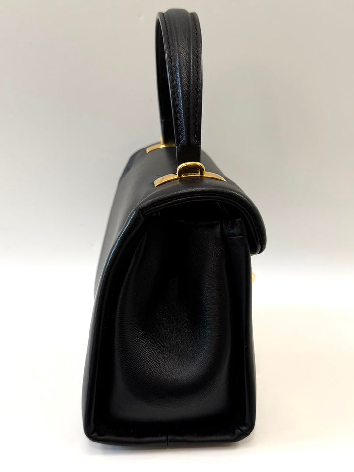 VALENTINO SMALL ROMAN ONE STUD NAPPA LEATHER FLAP BAG