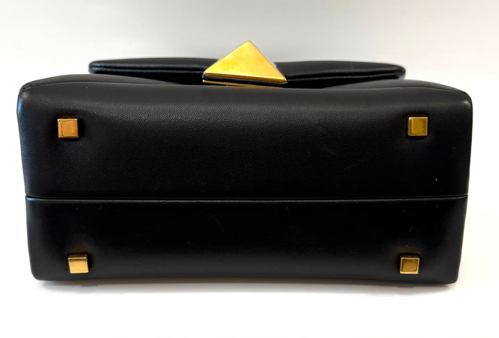 VALENTINO SMALL ROMAN ONE STUD NAPPA LEATHER FLAP BAG
