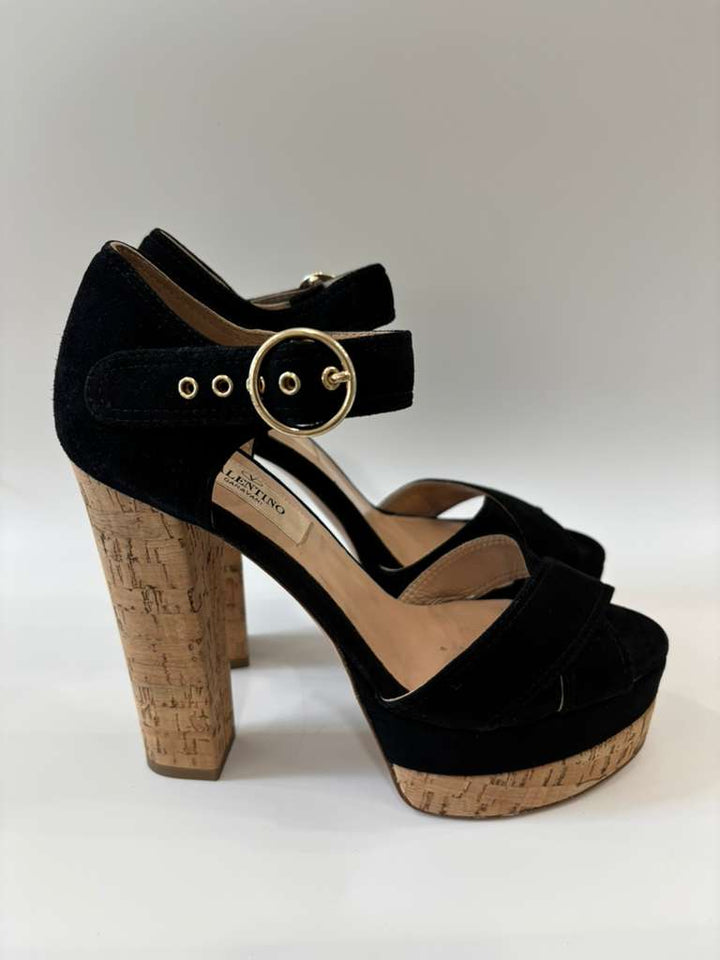 VALENTINO GARAVANI PLATFORM CRISS CROSS HEELED SANDALS