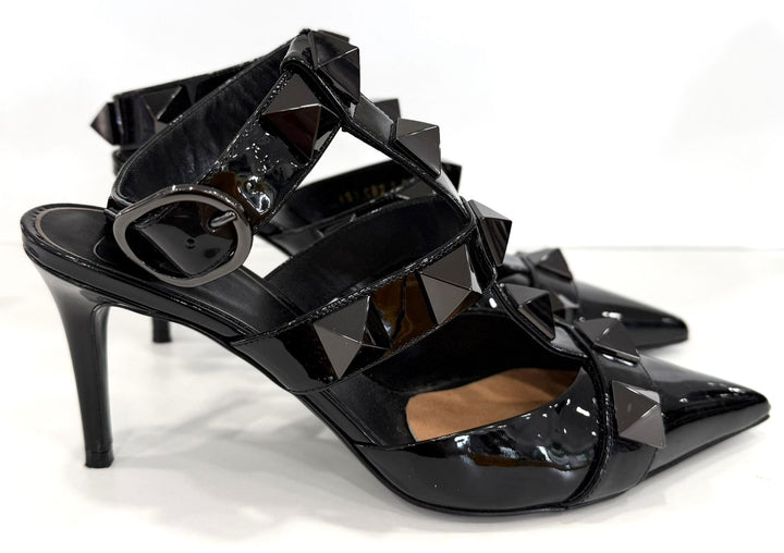 VALENTINO ROCKSTUD ROMAN STUD T-BAR 80 MM ANKLE STAP PUMPS