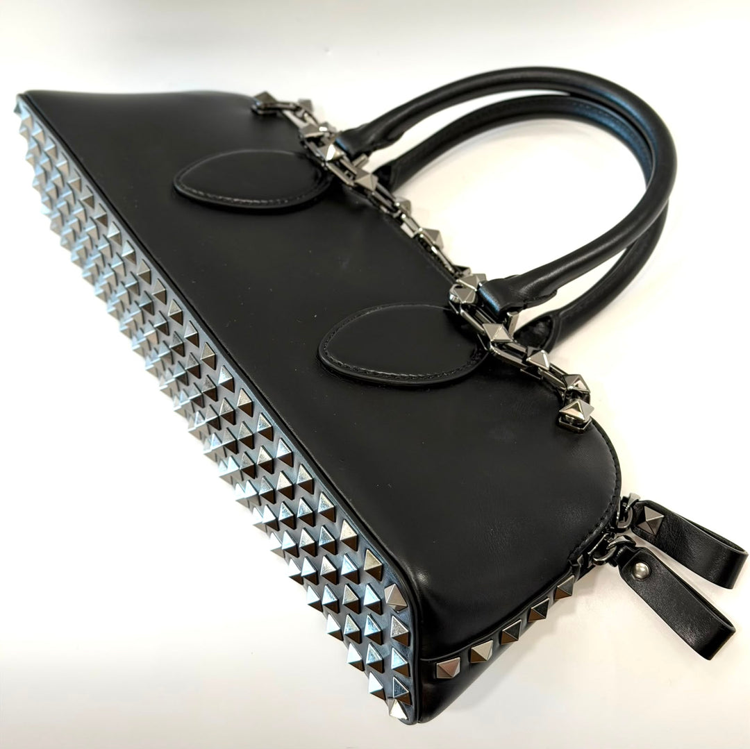 VALENTINO GARAVANI ROCKSTUD EAST WEST CALFSKIN LEATHER BAG