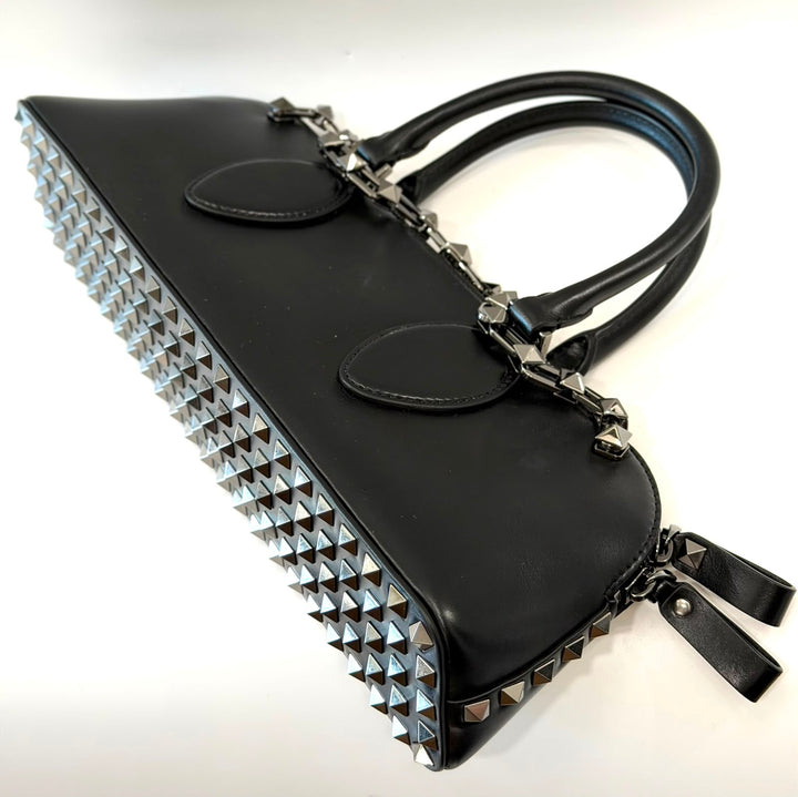 VALENTINO GARAVANI ROCKSTUD EAST WEST CALFSKIN LEATHER BAG