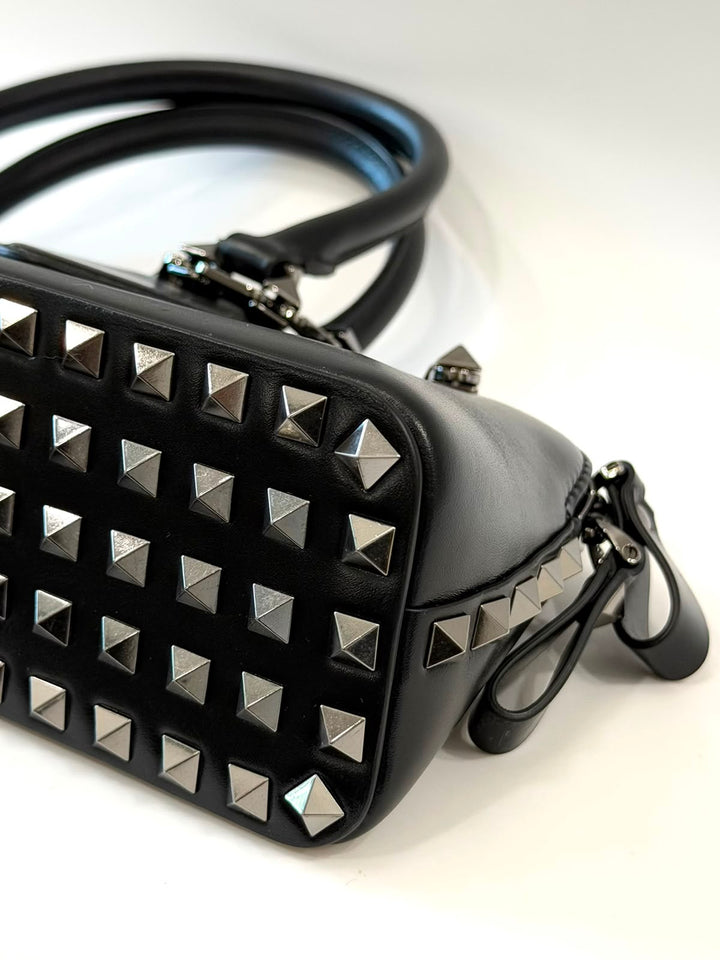VALENTINO GARAVANI ROCKSTUD EAST WEST CALFSKIN LEATHER BAG
