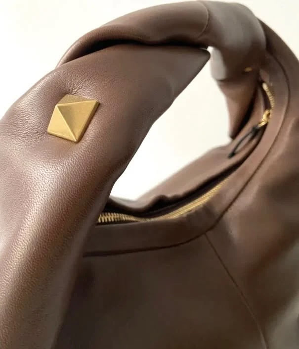 VALENTINO GARAVANI ROCKSTUD CALFSKIN LEATHER HOBO BAG