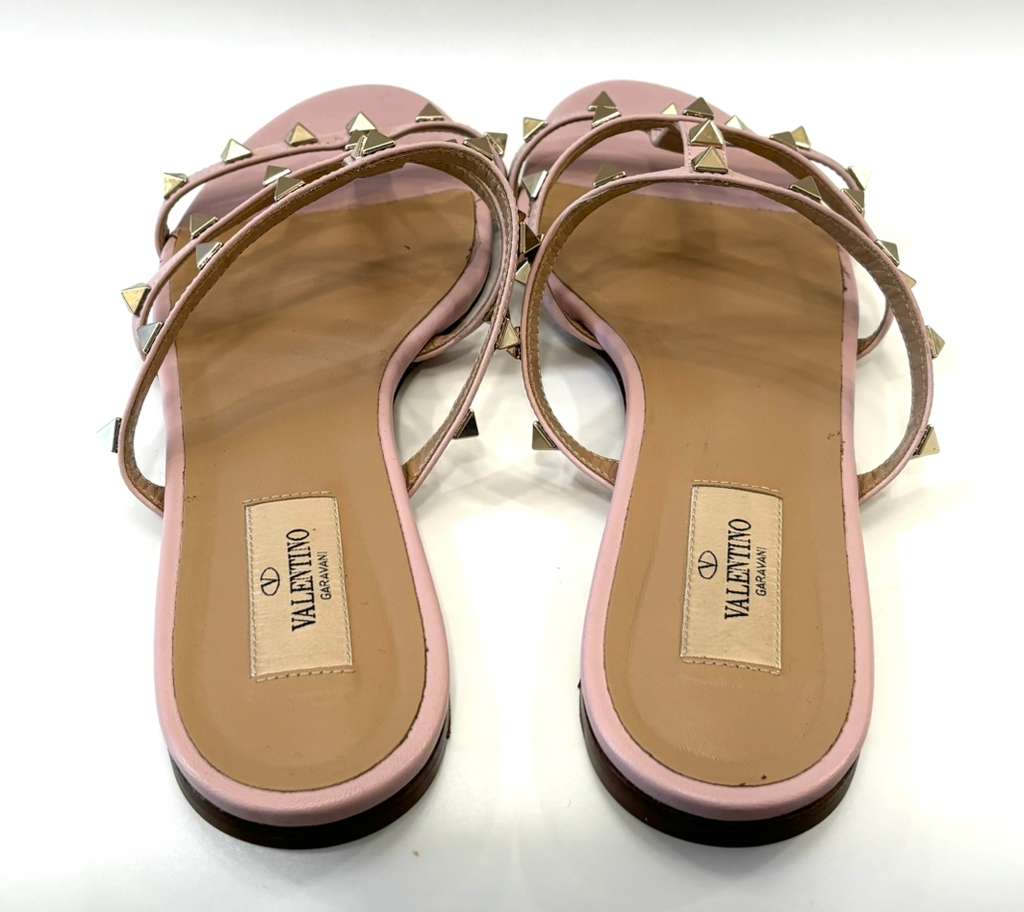 VALENTINO GARAVANI ROCKSTUD CALFSKIN LEATHER MULES