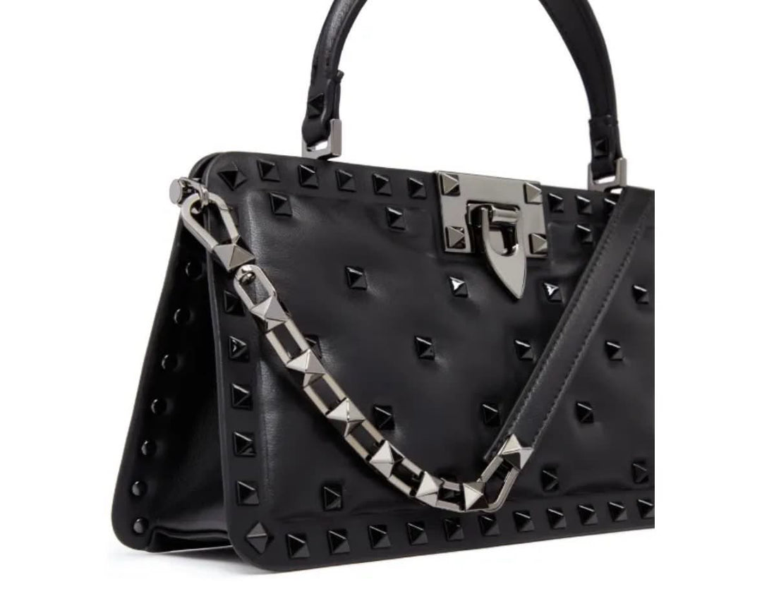 VALENTINO GARAVANI ROCKSTUD PADDED NAPPA LEATHER HANDBAG