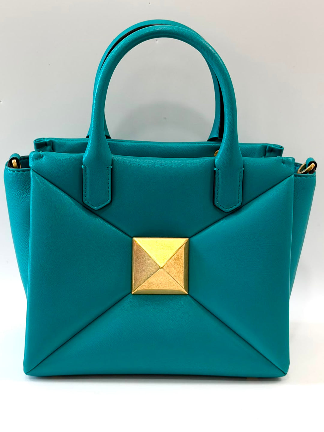 VALENTINO GARAVANI SMALL ROMAN ONE STUD NAPPA LEATHER TOTE BAG