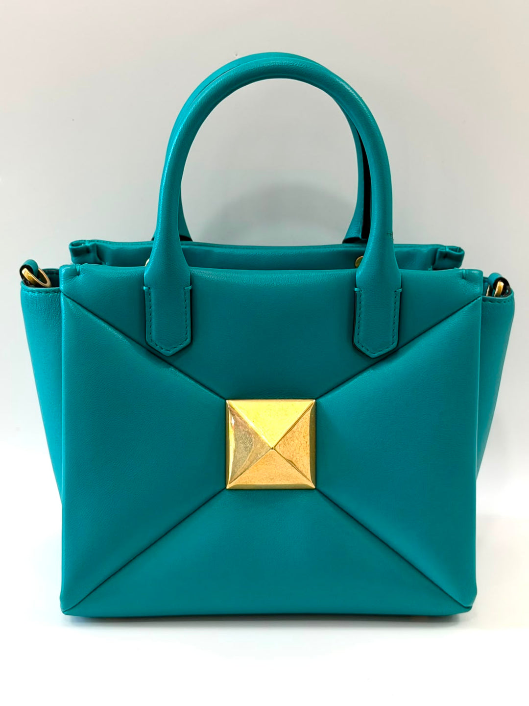 VALENTINO GARAVANI SMALL ROMAN ONE STUD NAPPA LEATHER TOTE BAG