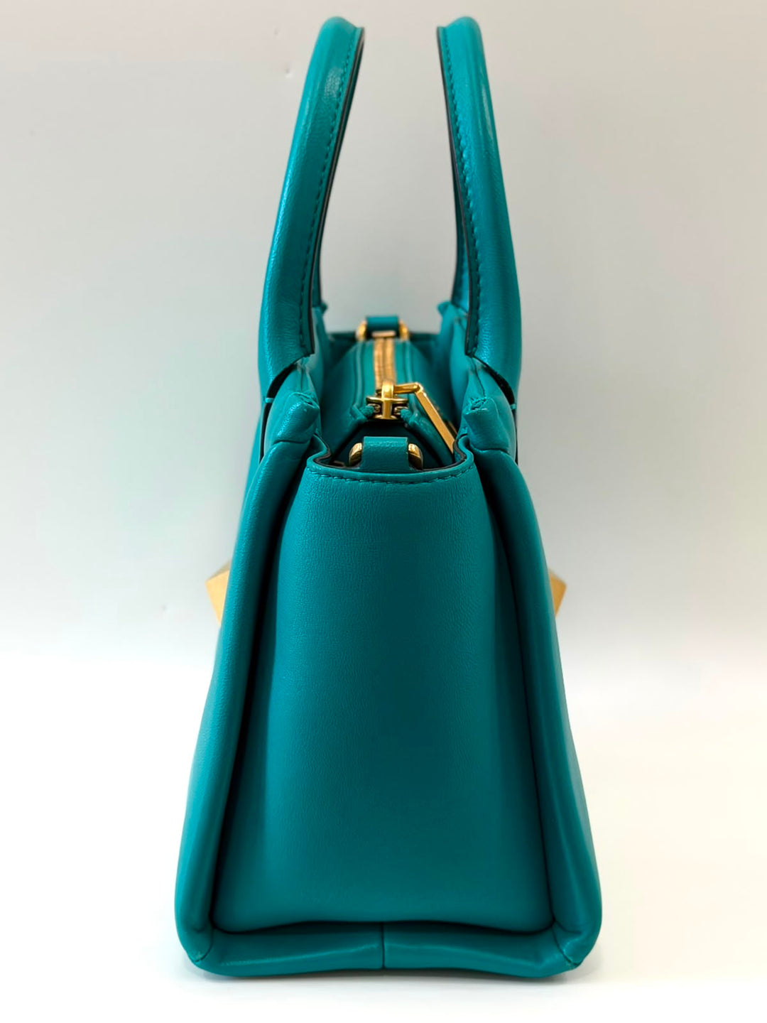 VALENTINO GARAVANI SMALL ROMAN ONE STUD NAPPA LEATHER TOTE BAG