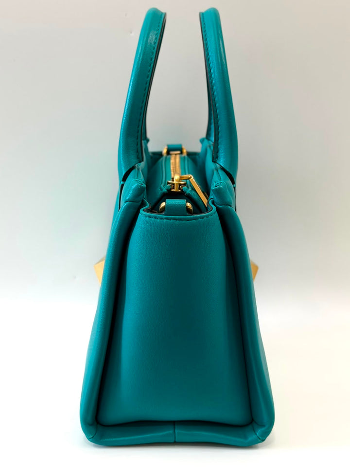 VALENTINO GARAVANI SMALL ROMAN ONE STUD NAPPA LEATHER TOTE BAG