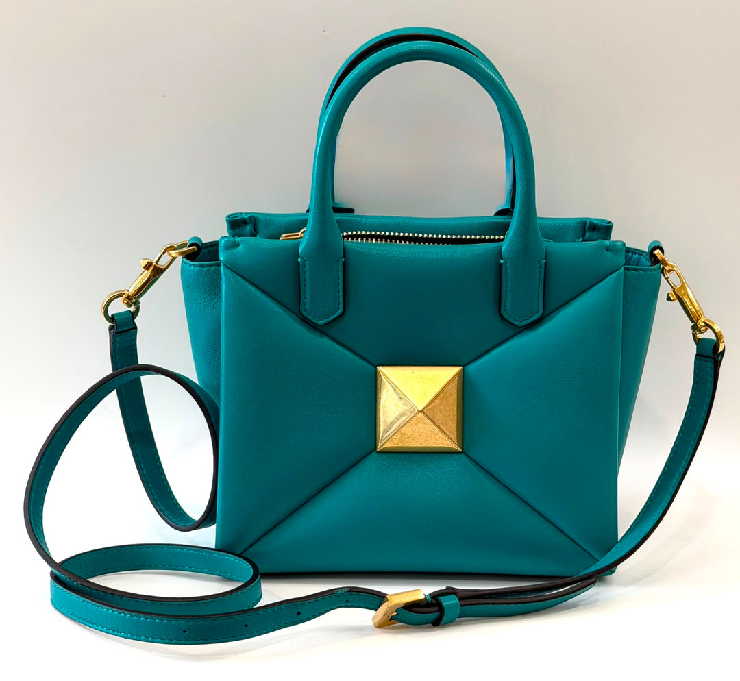 VALENTINO GARAVANI SMALL ROMAN ONE STUD NAPPA LEATHER TOTE BAG