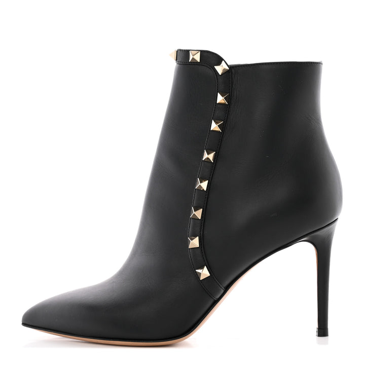 VALENTINO GARAVANI SMOOTH CALFSKIN ROCKSTUD 85MM ANKLE BOOTS