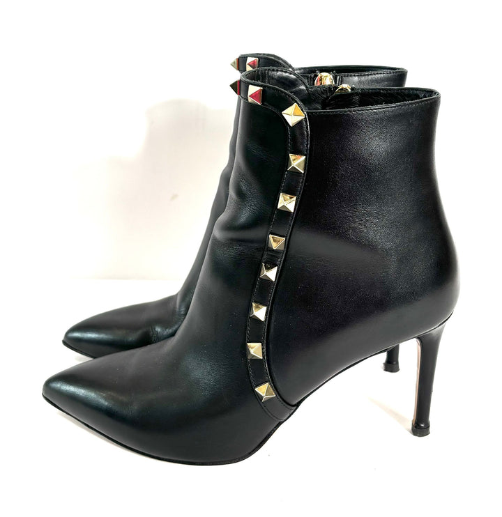 VALENTINO GARAVANI SMOOTH CALFSKIN ROCKSTUD 85MM ANKLE BOOTS