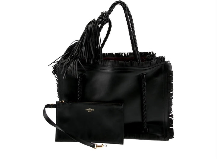 VALENTINO GARAVANI THE ROPE LARGE FRINGE TOTE BAG