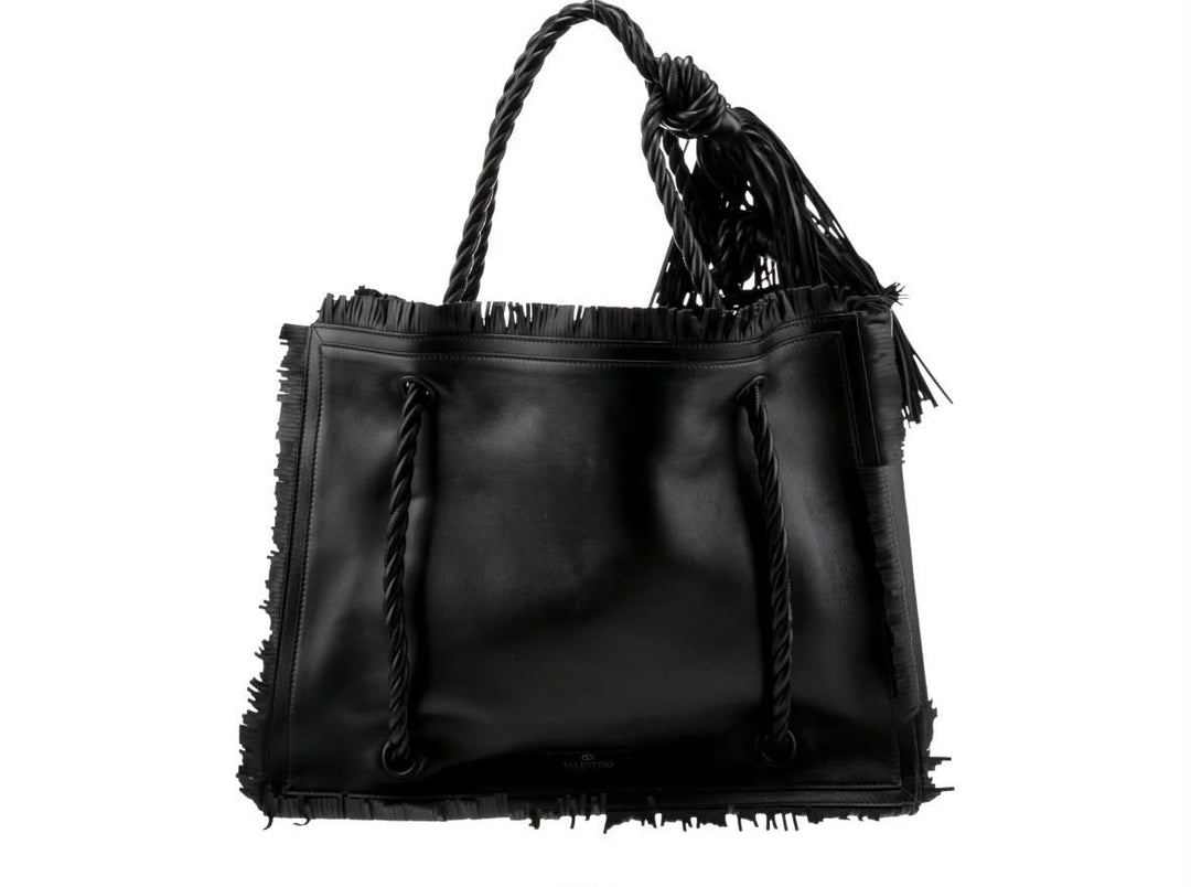 VALENTINO GARAVANI THE ROPE LARGE FRINGE TOTE BAG