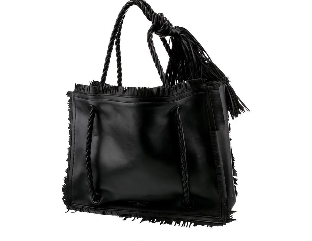 VALENTINO GARAVANI THE ROPE LARGE FRINGE TOTE BAG