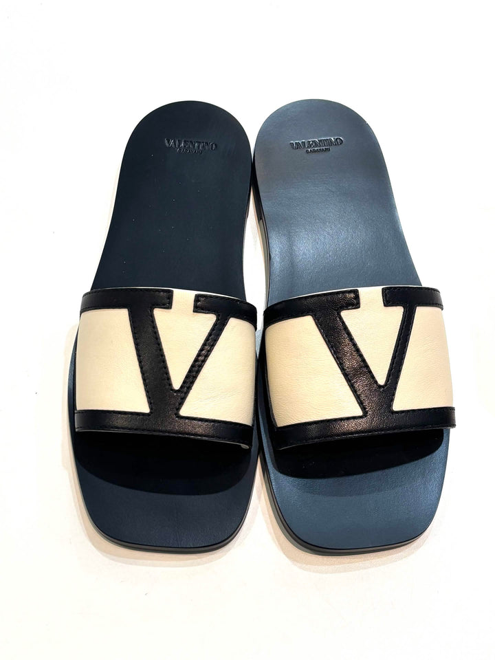 VALENTINO GARAVANI VIVA SUPERSTAR VLOGO SLIDE SANDALS