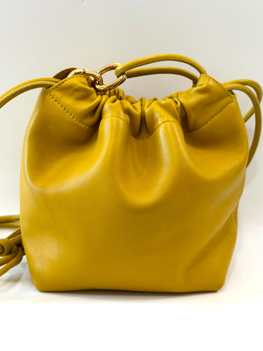 VALENTINO GARAVANI VLOGO MINI POUF NAPPA LEATHER BUCKET BAG