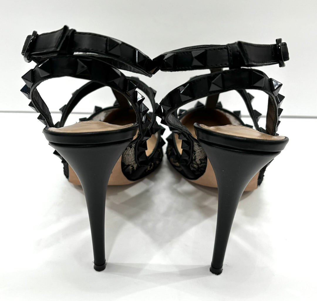 VALENTINO GARAVANI ROCKSTUD CAGE LACE 100 PUMPS