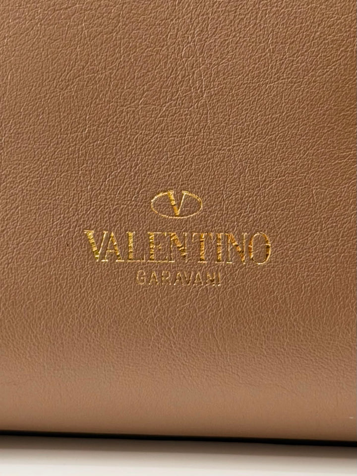 VALENTINO ROCKSTUD STUDDED LARGE DOME CALFSKIN LEATHER BAG