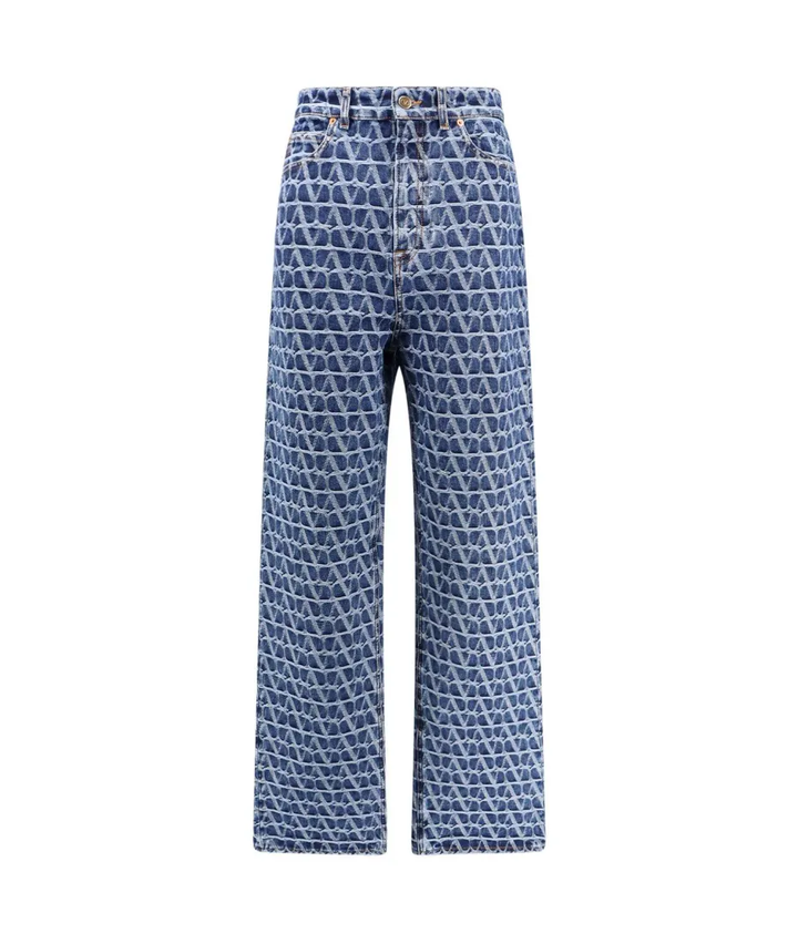 VALENTINO TOILE ICONOGRAPHE MONOGRAM HIGH-RISE JEANS