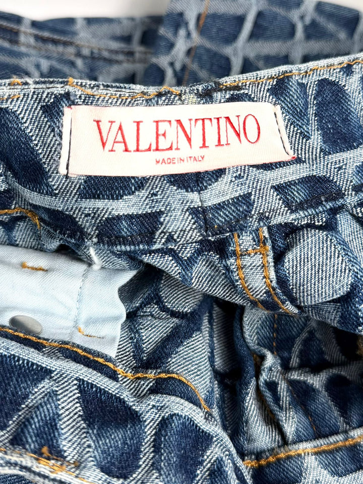 VALENTINO TOILE ICONOGRAPHE MONOGRAM HIGH-RISE JEANS
