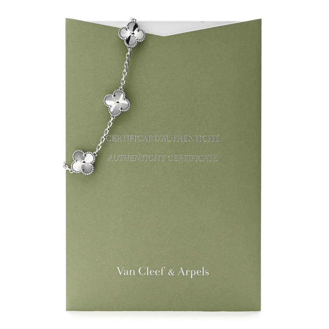VAN CLEEF &amp; ARPELS 18K WHITE GOLD 5 MOTIFS ALHAMBRA BRACELET