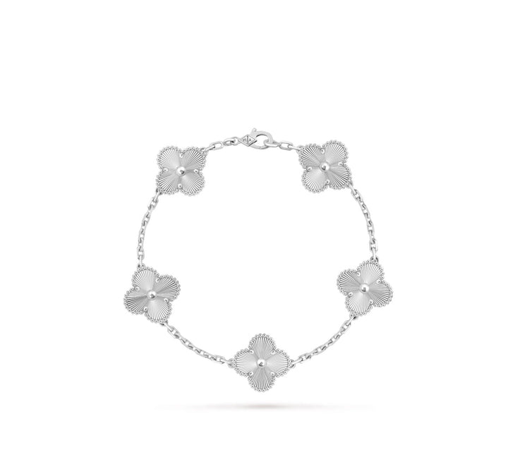 VAN CLEEF &amp; ARPELS 18K WHITE GOLD 5 MOTIFS ALHAMBRA BRACELET