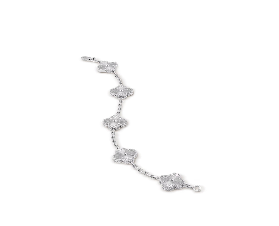 VAN CLEEF &amp; ARPELS 18K WHITE GOLD 5 MOTIFS ALHAMBRA BRACELET