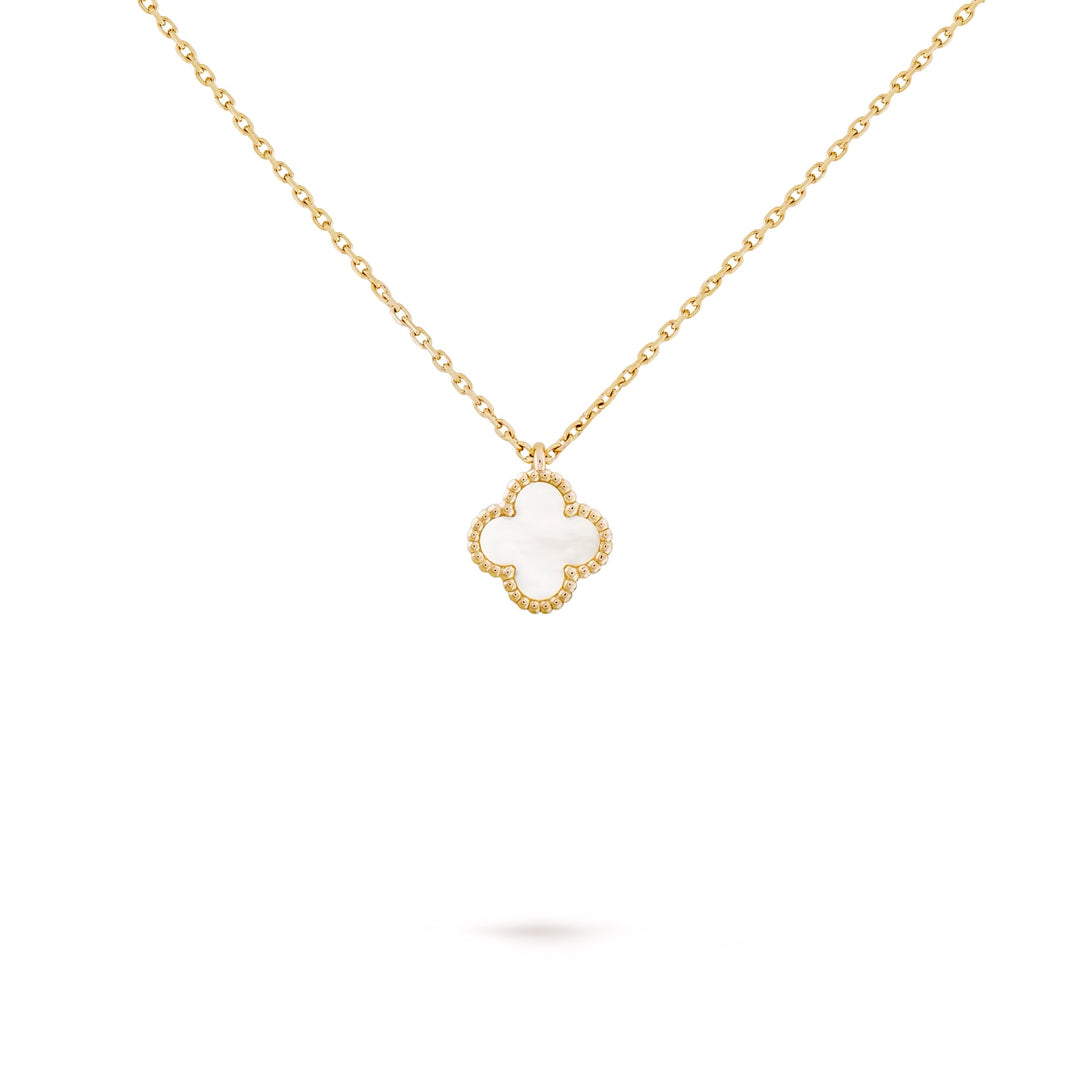 VAN CLEEF &amp; ARPELS SWEET ALHAMBRA MOTHER OF PEARL PENDANT 18K GOLD  NECKLACE