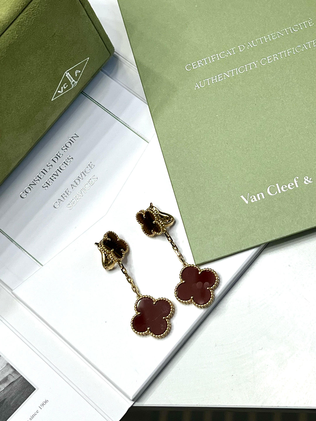 VAN CLEEF &amp; ARPELS MAGIC ALHAMBRA 18K GOLD EARRINGS
