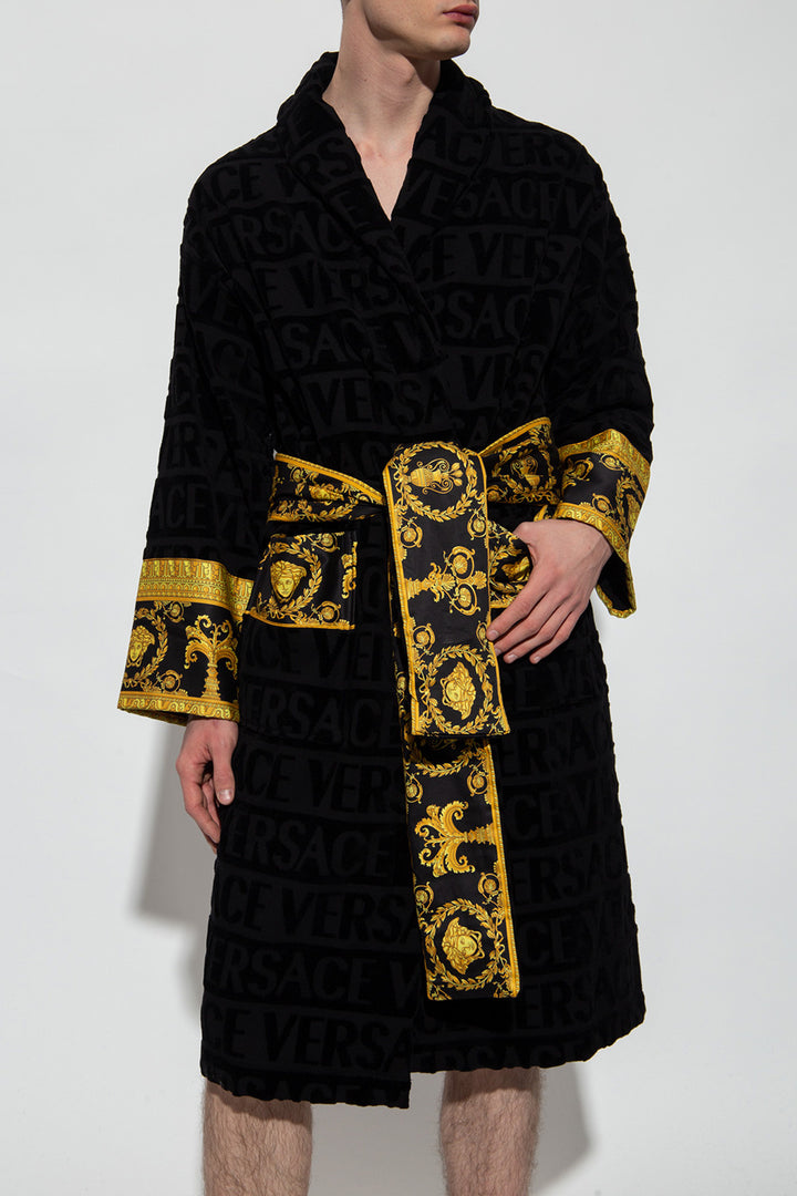 VERSACE BAROCCO PANEL LOGO DEVORÉ ROBE