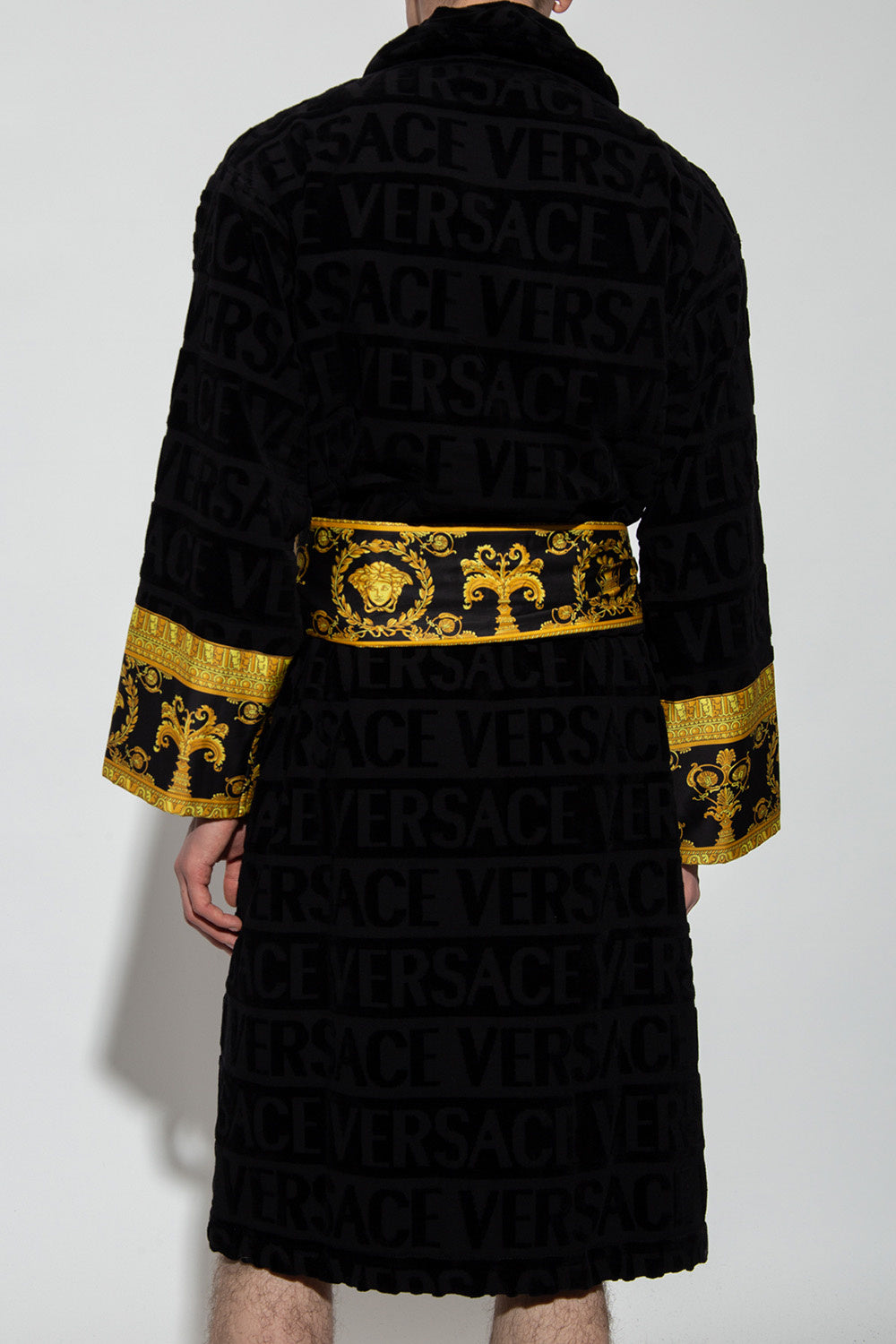 VERSACE BAROCCO PANEL LOGO DEVORÉ ROBE