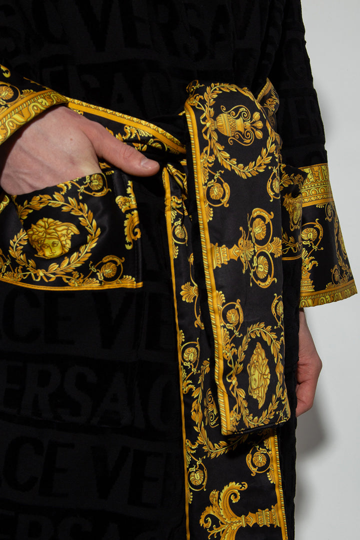 VERSACE BAROCCO PANEL LOGO DEVORÉ ROBE