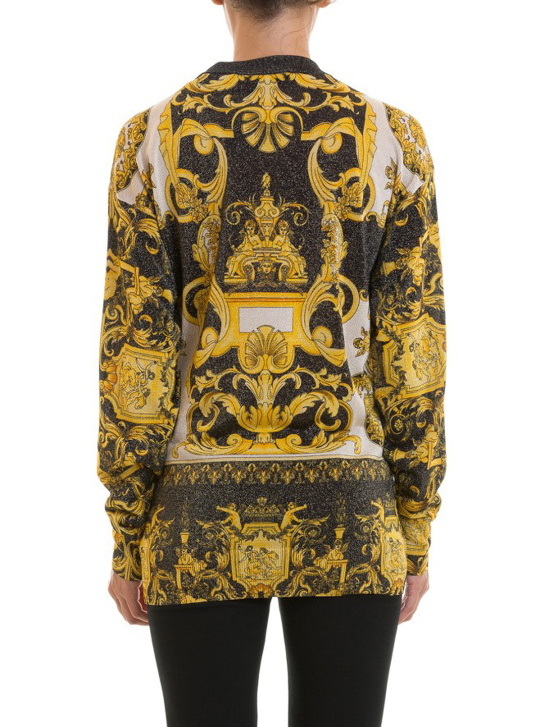 VERSACE BAROQUE PRINT VISCOSE JERSEY SWEATER