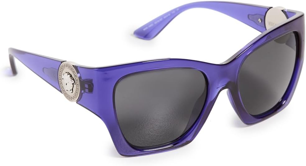 VERSACE  BOLD CAT-EYE SUNGLASSES TRANSPARENT PURPLE