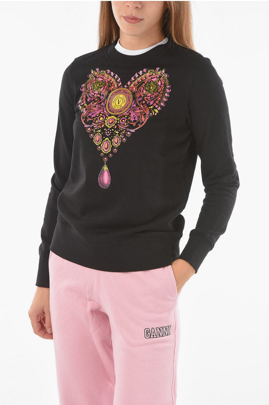VERSACE COUTURE CREW NECK VALENTINE PRINTED SWEATSHIRT