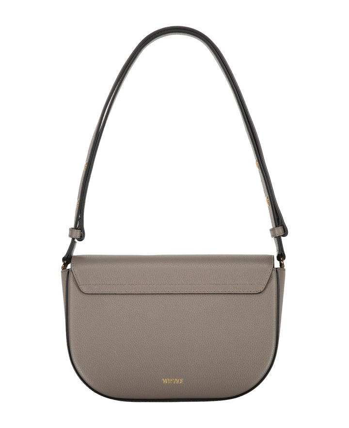 VERSACE VIRTUS GRAINED CALFSKIN LEATHER HANDBAG
