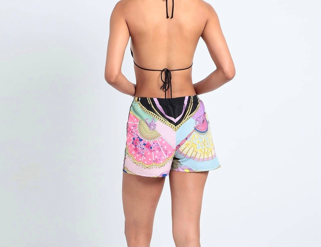 VERSACE FAN PRINTED JERSEY SHORTS