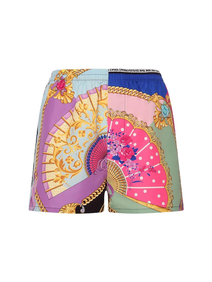 VERSACE FAN PRINTED JERSEY SHORTS