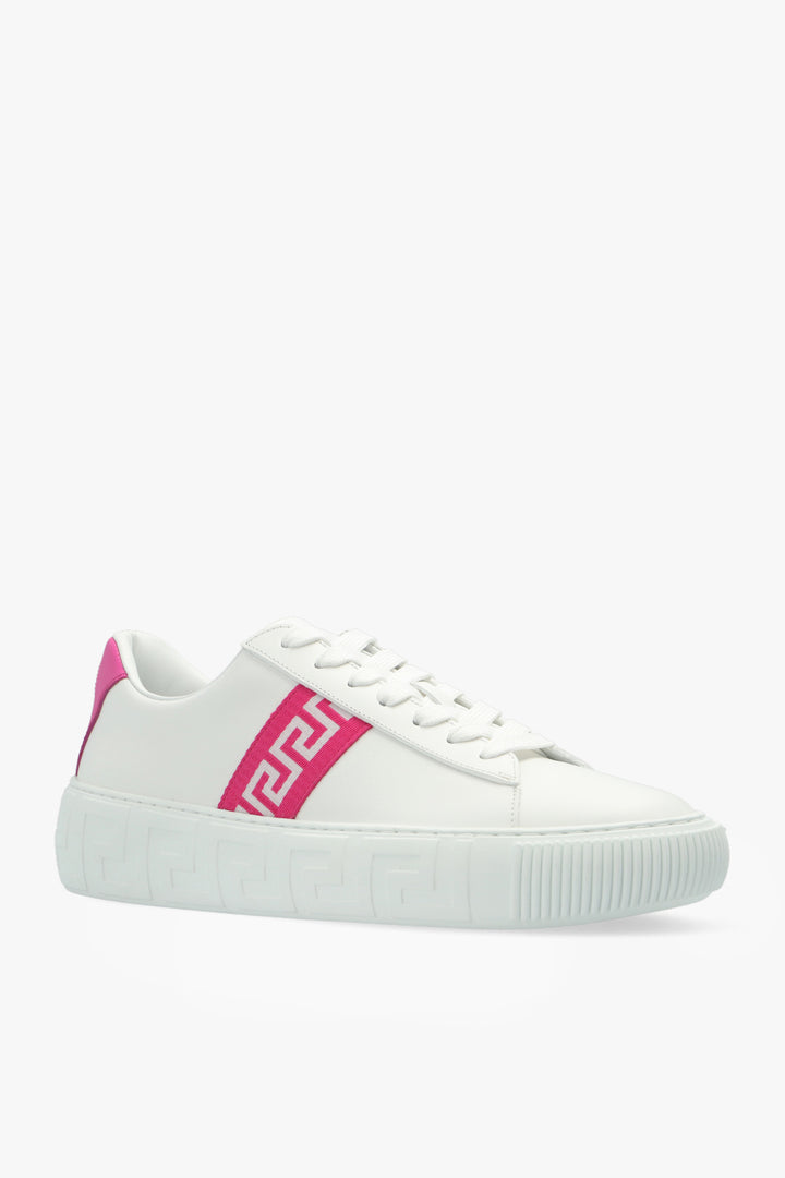 VERSACE GRECA LEATHER SNEAKERS