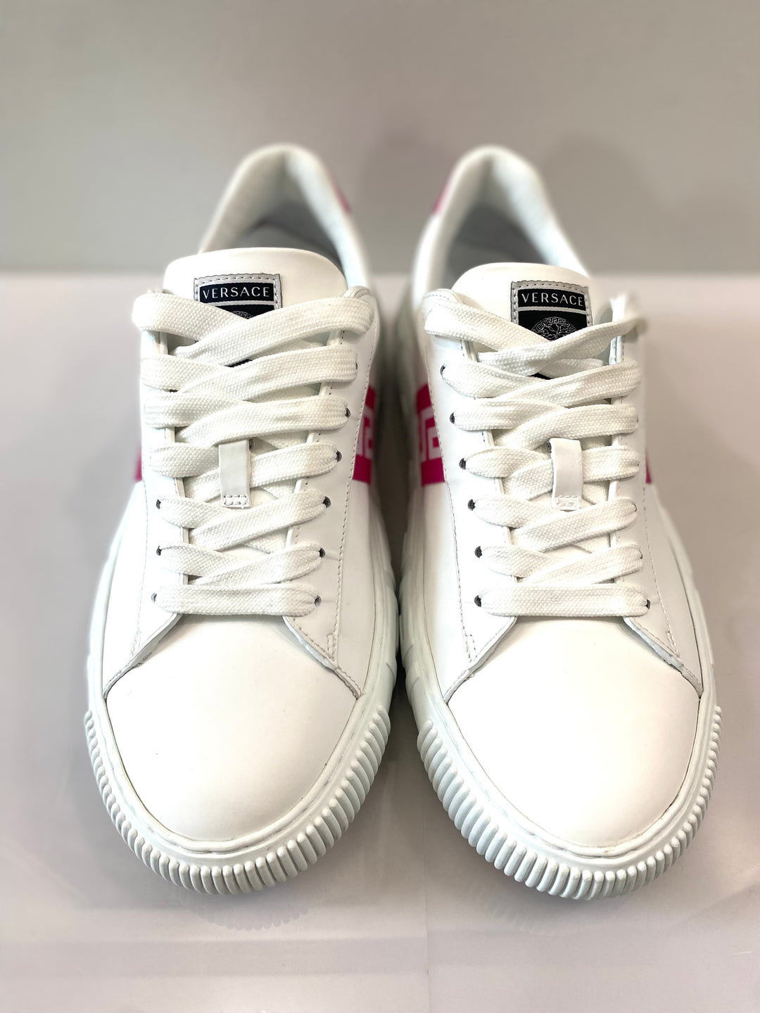 VERSACE GRECA LEATHER SNEAKERS
