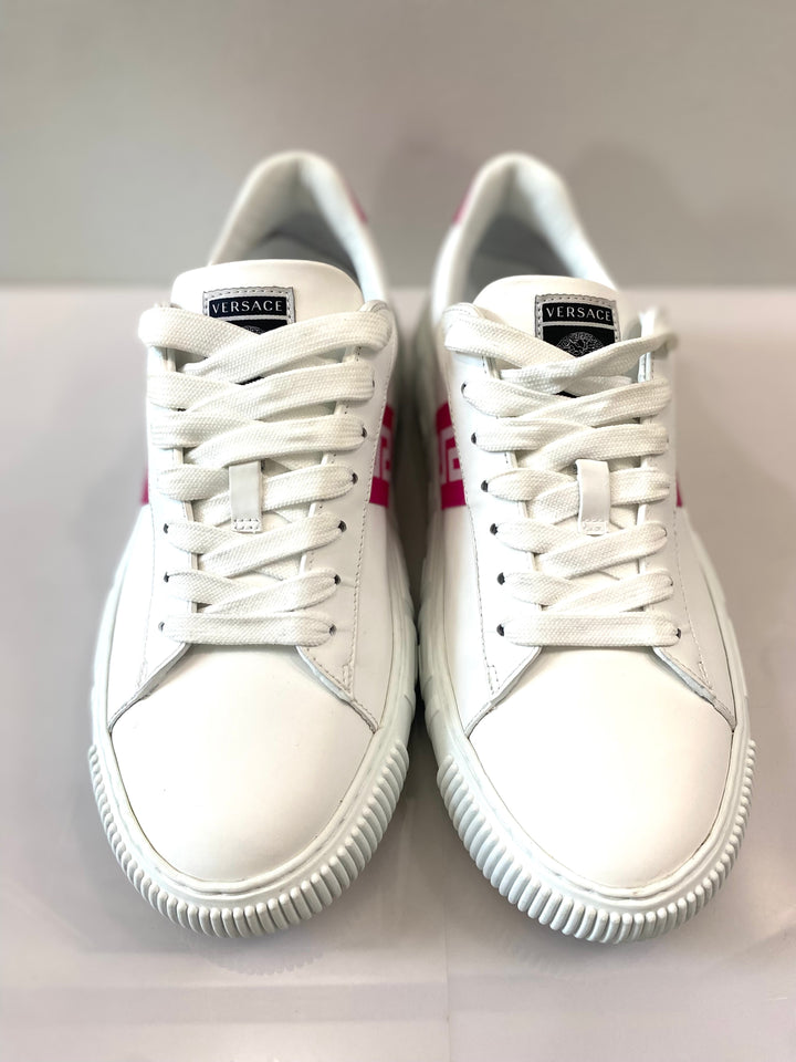 VERSACE GRECA LEATHER SNEAKERS
