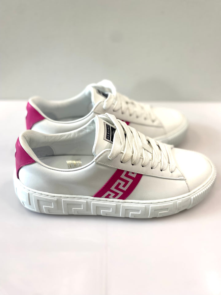 VERSACE GRECA LEATHER SNEAKERS