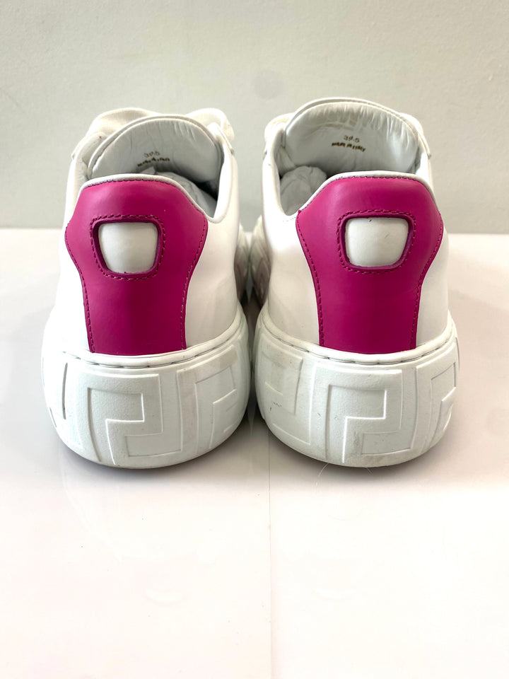 VERSACE GRECA LEATHER SNEAKERS