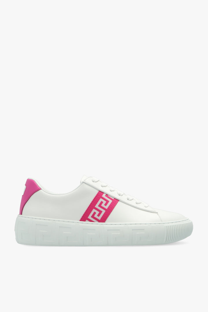 VERSACE GRECA LEATHER SNEAKERS